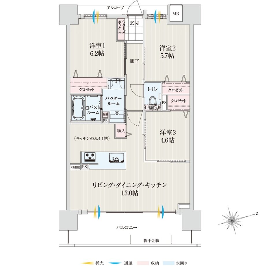 アルファステイツ桜通り十文字 間取り D type