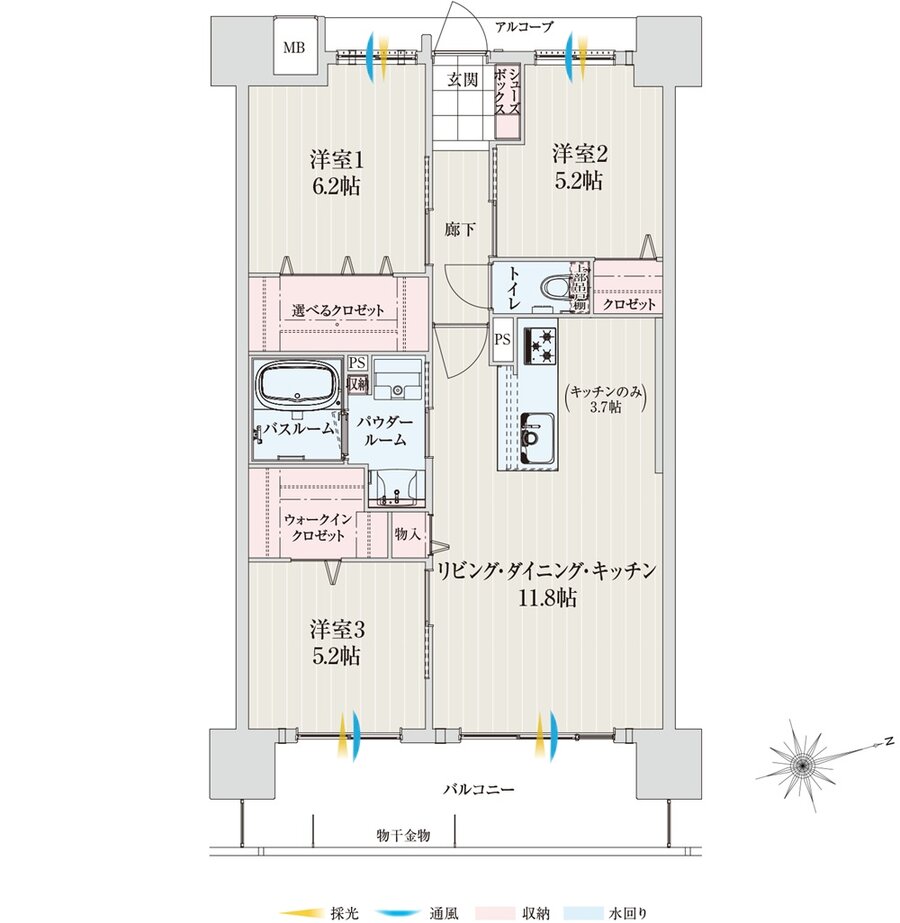 アルファステイツ桜通り十文字 間取り E type