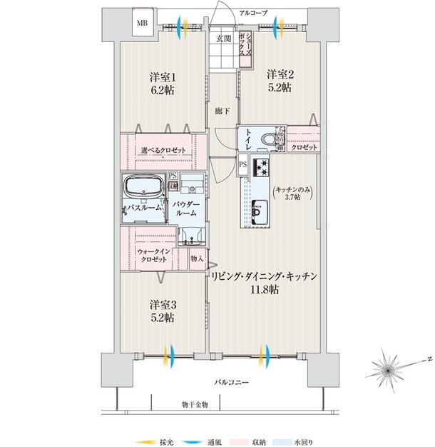 アルファステイツ桜通り十文字 間取り E type
