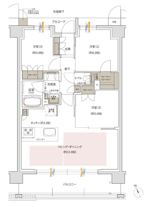 プラネスーペリア三国ヶ丘 間取り B type