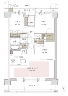 プラネスーペリア三国ヶ丘 間取り B type