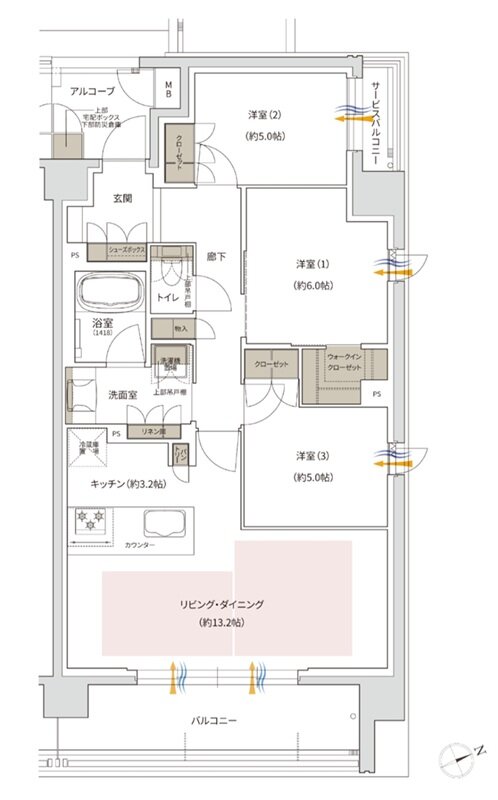 プラネスーペリア三国ヶ丘 間取り I type