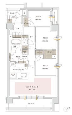 プラネスーペリア三国ヶ丘 間取り I type