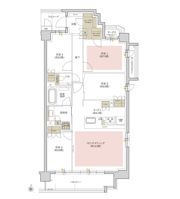 ローレルコート瑞穂汐路 ザ・レジデンス 間取り Eタイプ