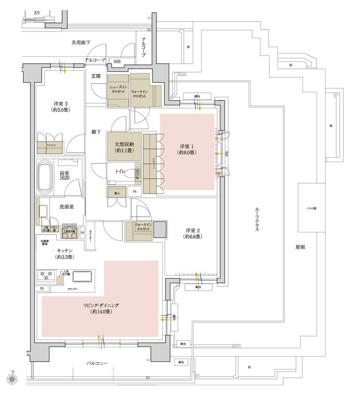 ローレルコート瑞穂汐路 ザ・レジデンス 間取り Frタイプ