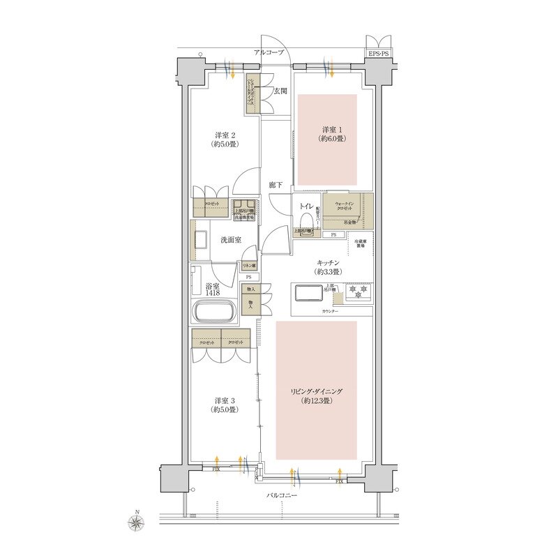 ローレルコート瑞穂汐路 ザ・レジデンス 間取り B’タイプ