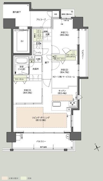 Theフローレンス比治山本町 間取り Bタイプ