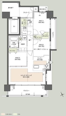 Theフローレンス比治山本町 間取り Bタイプ