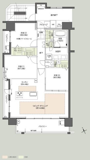 Theフローレンス比治山本町 間取り Cタイプ