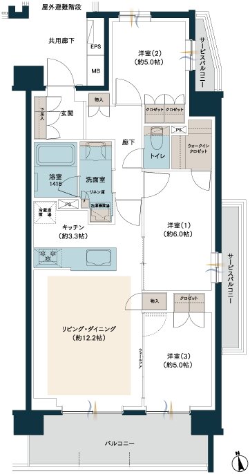 レーベン光が丘 GLOW GARDEN 間取り J type