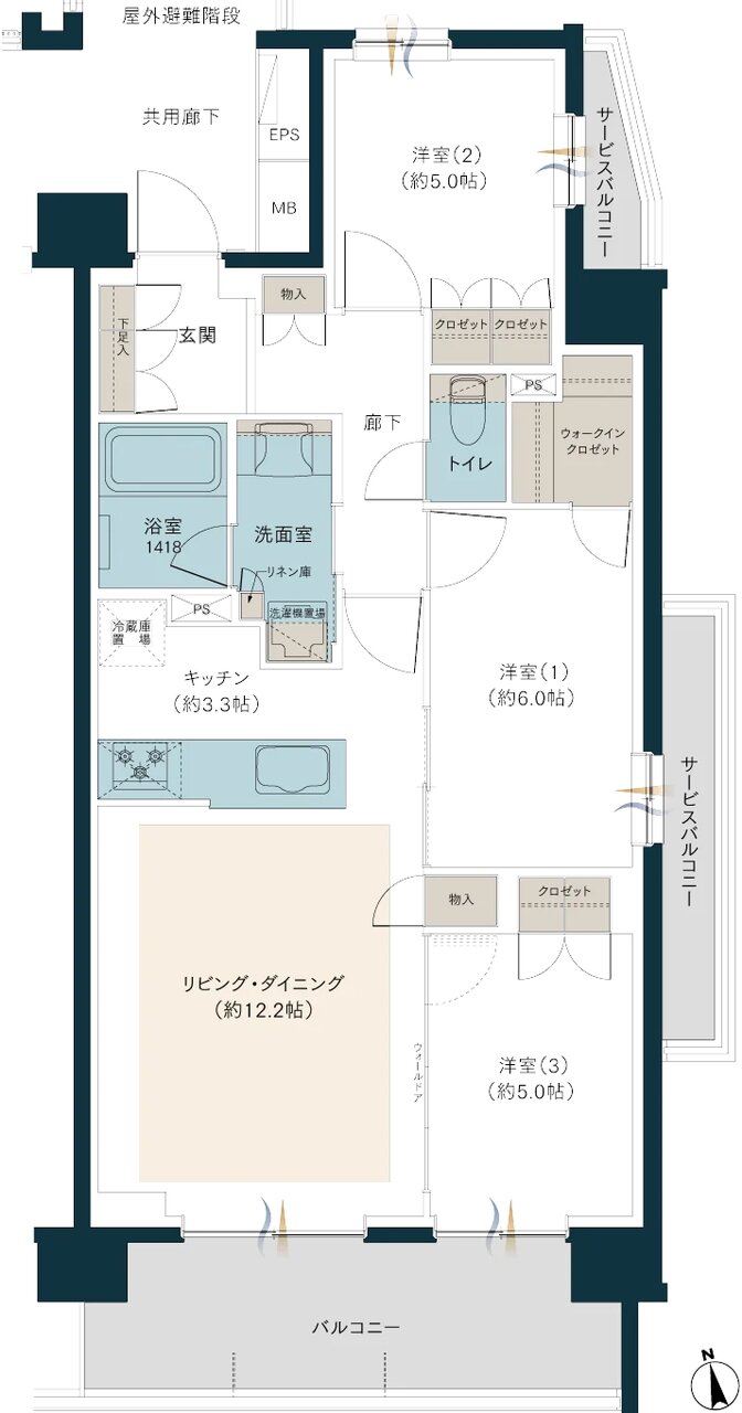 レーベン光が丘 GLOW GARDEN 間取り J type