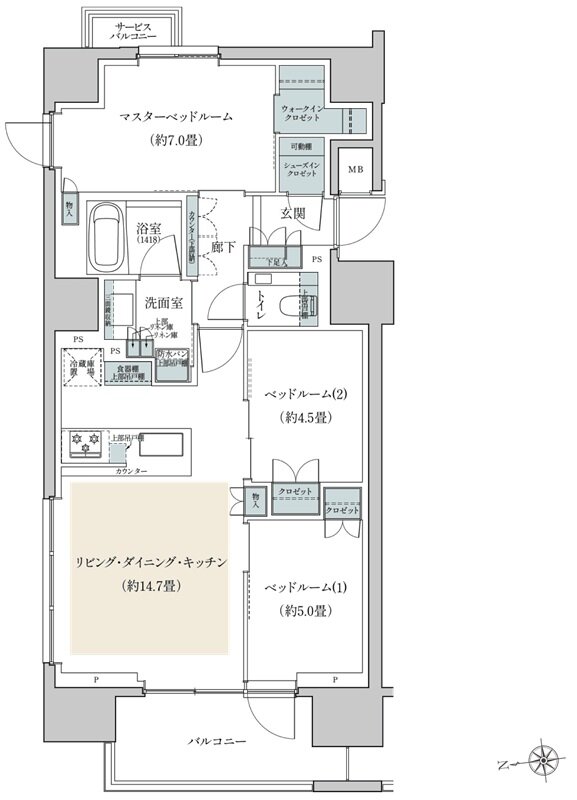 リビオ三田レジデンス 間取り Aタイプ