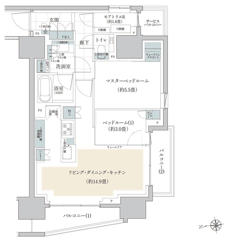 リビオ三田レジデンス 間取り Dタイプ