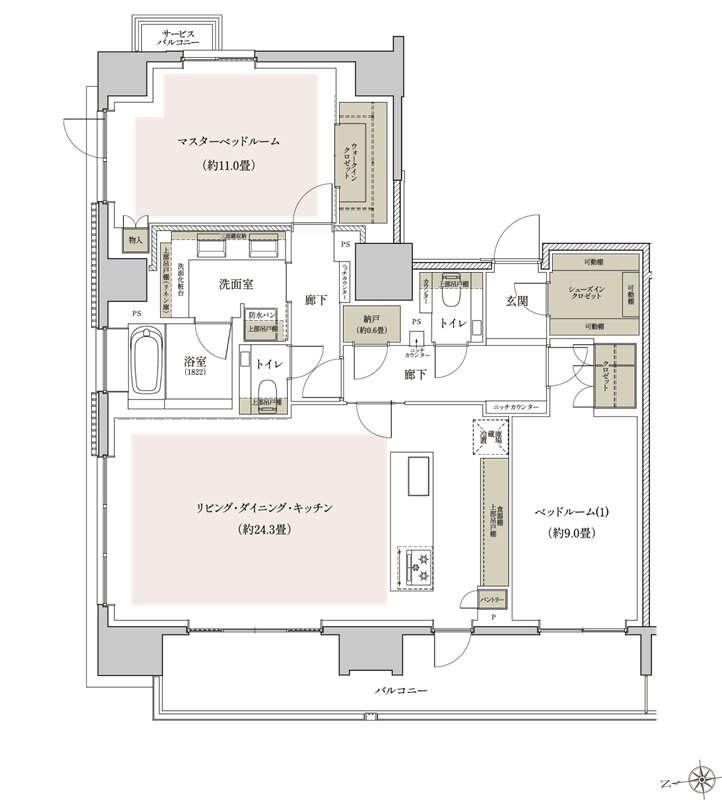 リビオ三田レジデンス 間取り Fタイプ