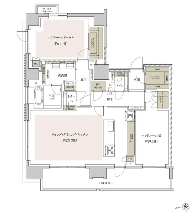 リビオ三田レジデンス 間取り Fタイプ