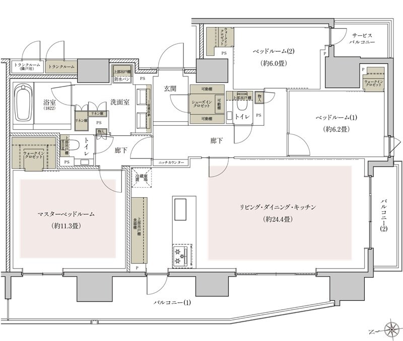 リビオ三田レジデンス 間取り Gタイプ