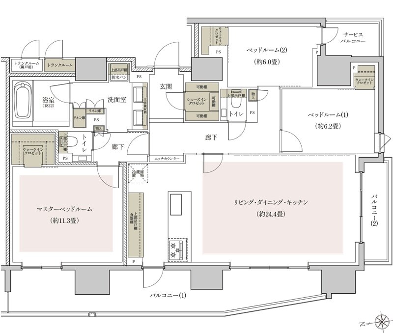 リビオ三田レジデンス 間取り Gタイプ