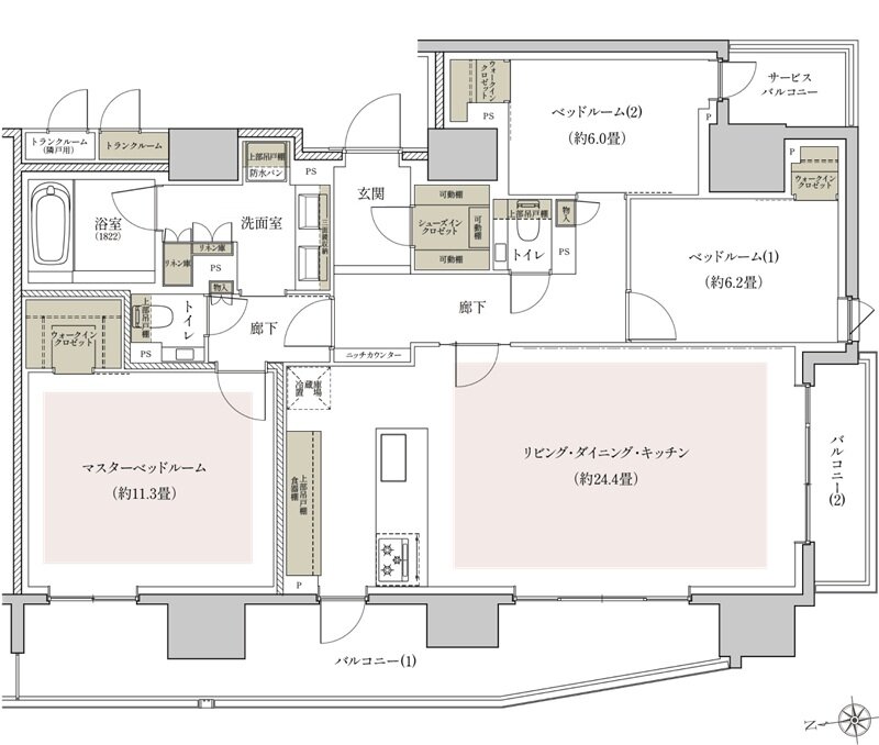 リビオ三田レジデンス 間取り Gタイプ
