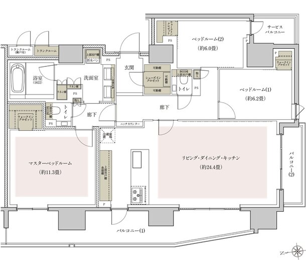 リビオ三田レジデンス 間取り Gタイプ