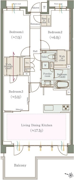 クリオ石神井公園ザ・グラン 間取り Dタイプ