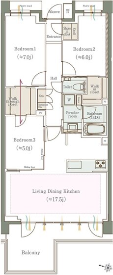 クリオ石神井公園ザ・グラン 間取り Dタイプ