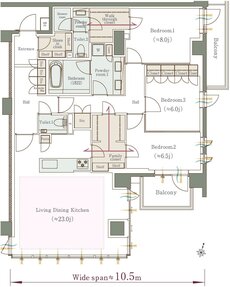 クリオ石神井公園ザ・グラン 間取り Hタイプ