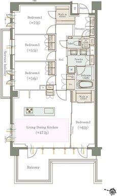 クリオ石神井公園ザ・グラン 間取り A2タイプ