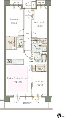 クリオ石神井公園ザ・グラン 間取り I1タイプ