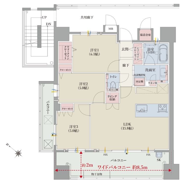 グランドパレス大野城駅 間取り A1タイプ