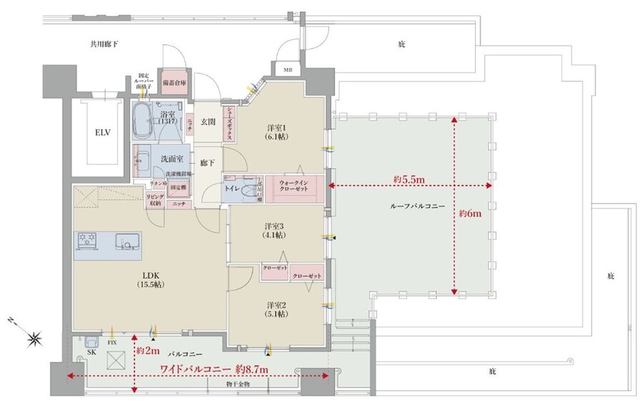 グランドパレス大野城駅 間取り B1タイプ