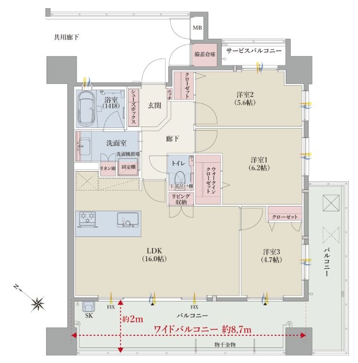 グランドパレス大野城駅 間取り Cタイプ