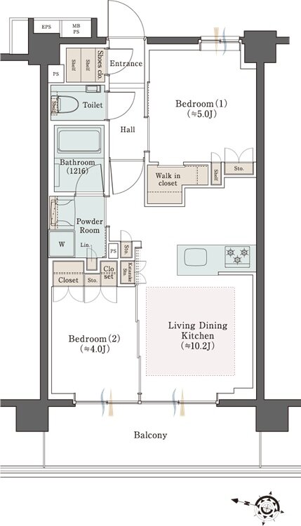クリオ横濱西中央グレイスコート 間取り Bタイプ【第1期2次登録住戸】