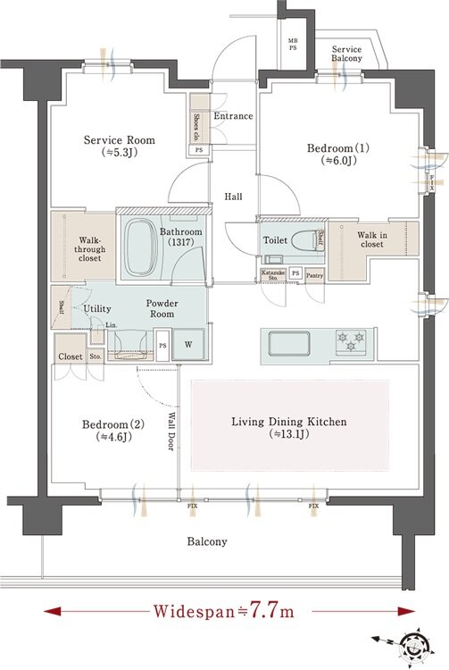 クリオ横濱西中央グレイスコート 間取り D2タイプ【第2期1次予定住戸】