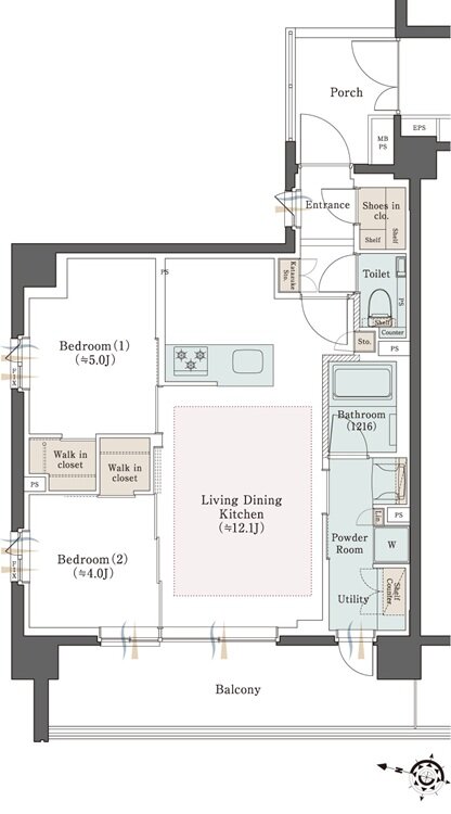 クリオ横濱西中央グレイスコート 間取り A2タイプ