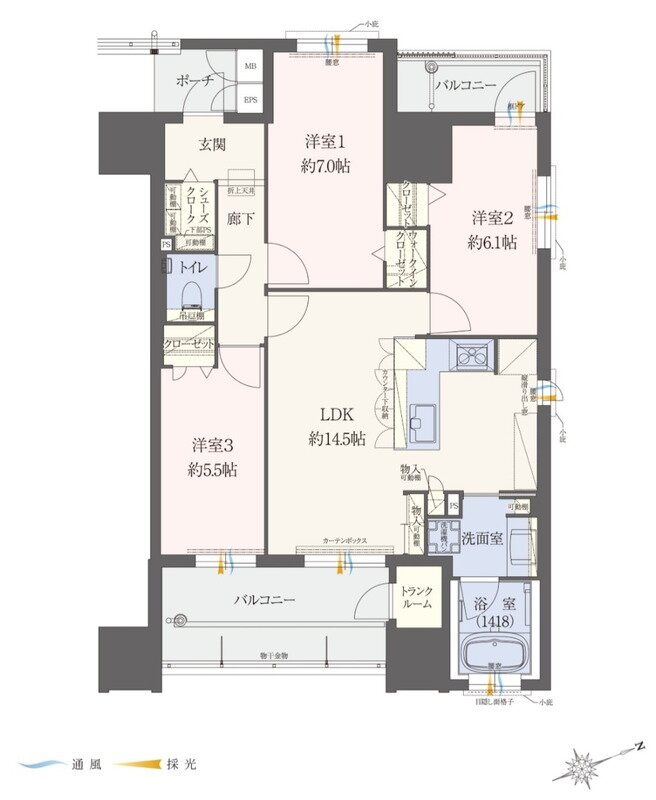 エイル上荒田の杜 間取り Eタイプ