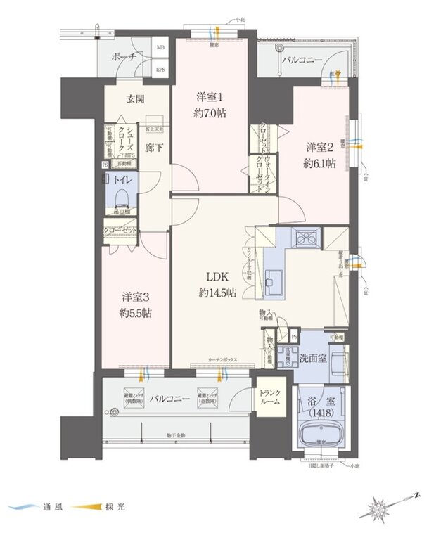 エイル上荒田の杜 間取り Eタイプ