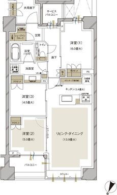 ブランズ護国寺富士見坂 間取り B type