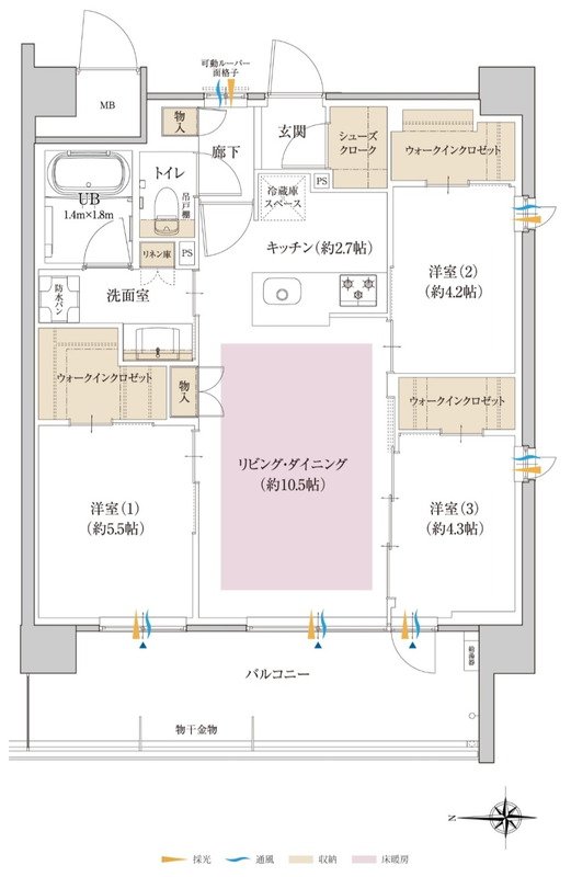 ポレスター大和ステーションビュー 間取り Bタイプ