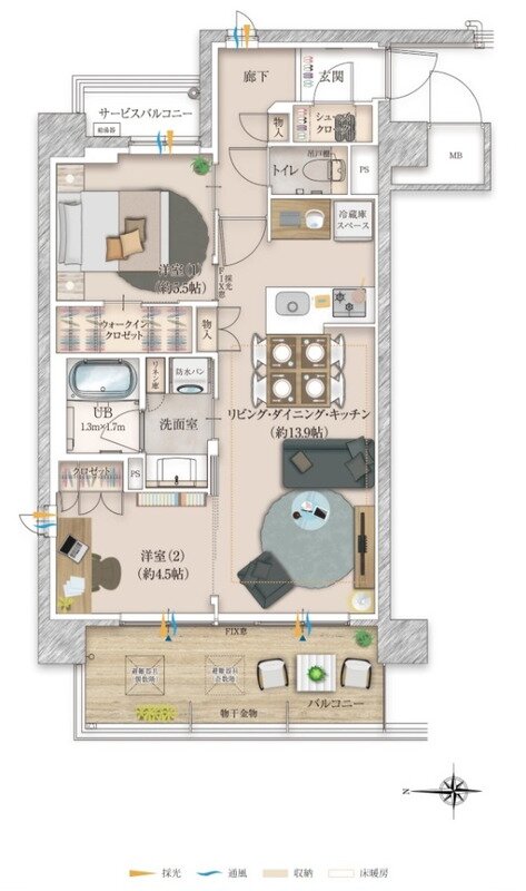ポレスター大和ステーションビュー 間取り A1タイプ