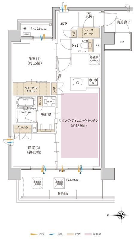 ポレスター大和ステーションビュー 間取り A1タイプ