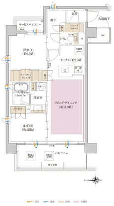 ポレスター大和ステーションビュー 間取り A2タイプ