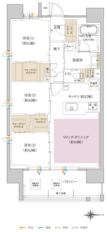 ポレスター大和ステーションビュー 間取り Cタイプ