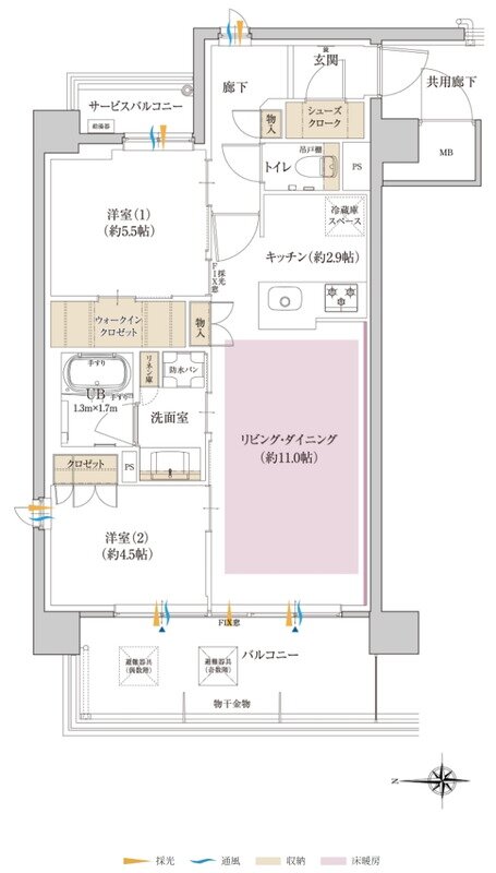 ポレスター大和ステーションビュー 間取り A1タイプ メニュープラン1