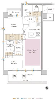 ポレスター大和ステーションビュー 間取り A2タイプ メニュープラン1