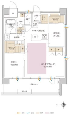 ポレスター大和ステーションビュー 間取り Bタイプ メニュープラン2