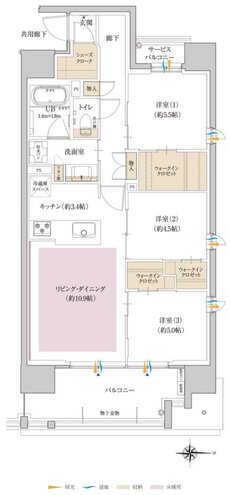 ポレスター大和ステーションビュー 間取り Eタイプ メニュープラン1