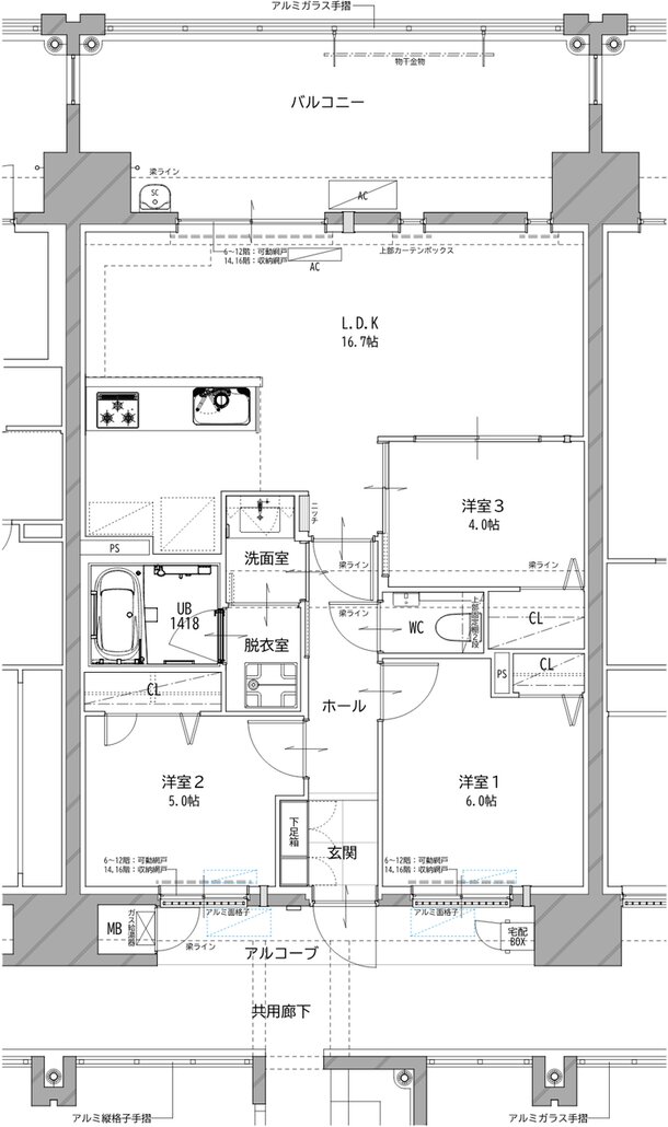 リヴィエールタワー下関海峡ヴィラ 間取り B TYPE