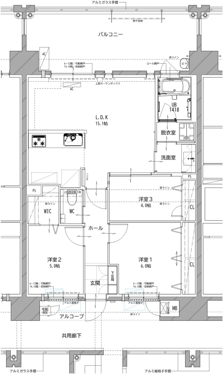 リヴィエールタワー下関海峡ヴィラ 間取り C TYPE