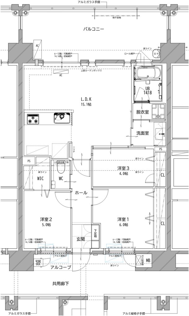 リヴィエールタワー下関海峡ヴィラ 間取り C TYPE