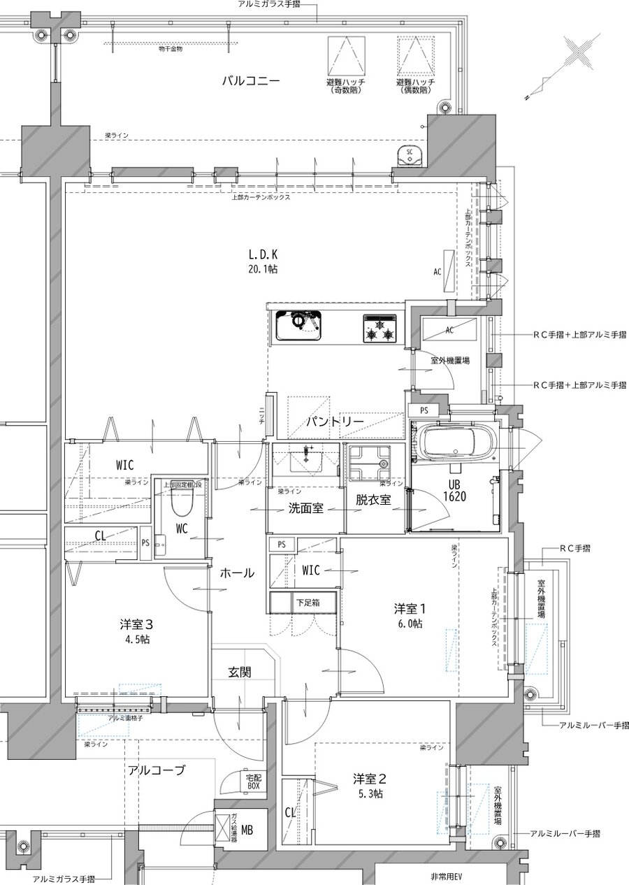 リヴィエールタワー下関海峡ヴィラ 間取り Aα TYPE